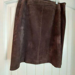 100% brown suede skirt